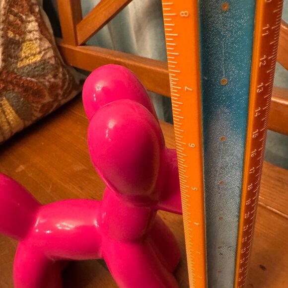 Balloon Dog Pink  Ceramic Figurine 7.5" Hx7" L Decorative Decor Statue Pop Art - Picture 6 of 8